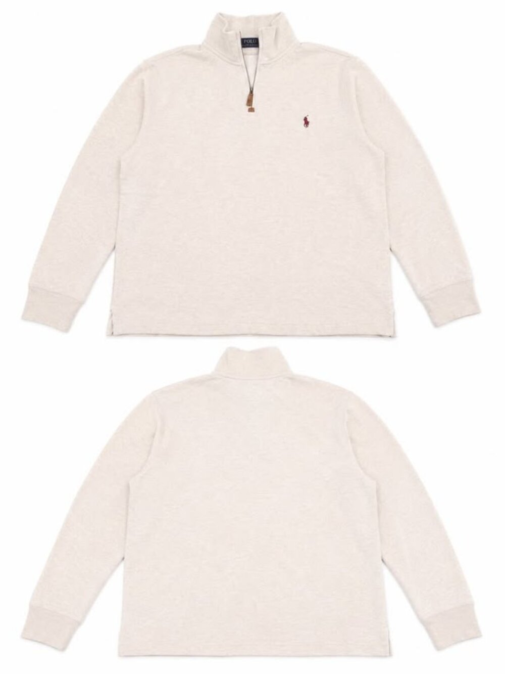 Polo Ralph Lauren Quarter Zip Pullover – Oatmeal / Cream - Large
